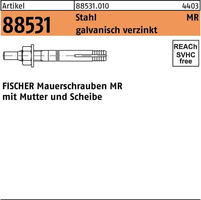 Actual product image Fischer Wall screw MR 8 (25 pcs.)
