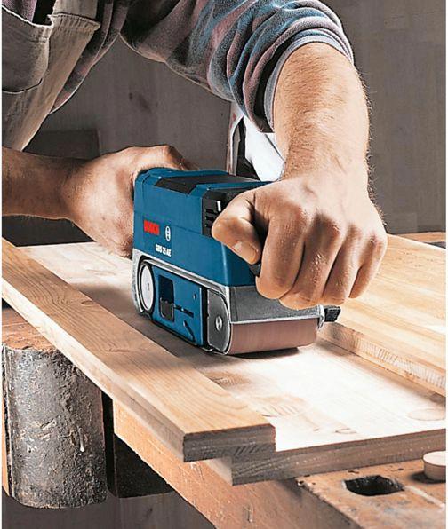 Actual product image Bosch Professional Belt sander GBS 75 AE, with case, fabric sanding belt, dust bag, graphite plate (Belt sanders, 750 W)