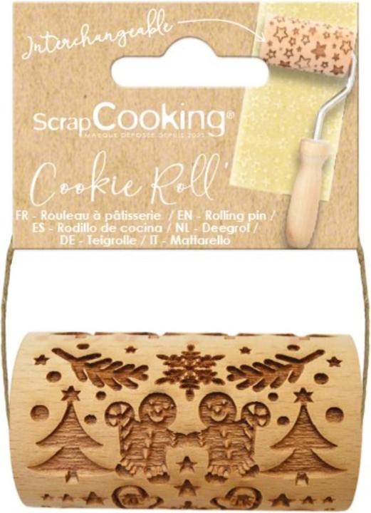 ScrapCooking Teigrolle aus Holz geprägt, Gingerman