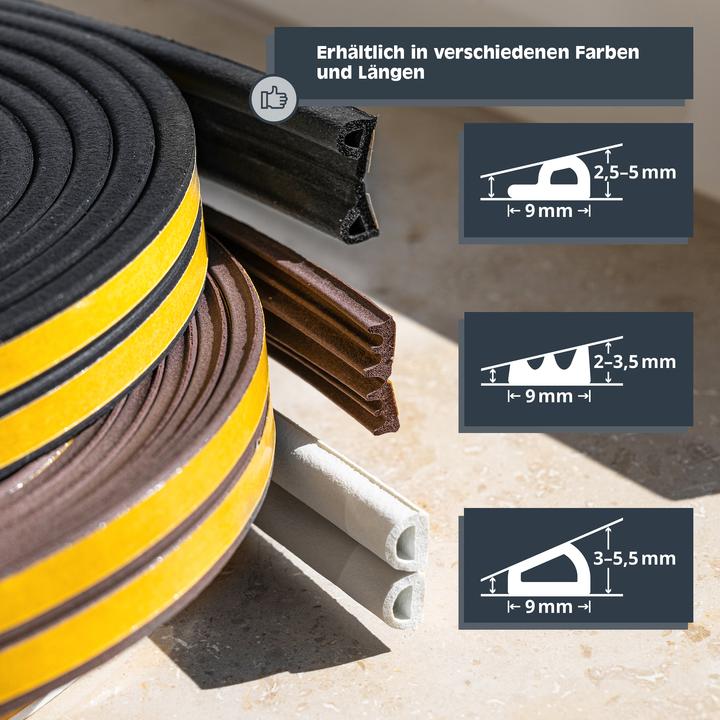 Image du produit Helpmate Türdichtung, selbstklebendes P-Profil, 6 m, weiss