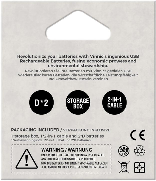 Image du produit Vinnic USB Rech. Batterie (2 pcs, 3000 mAh)