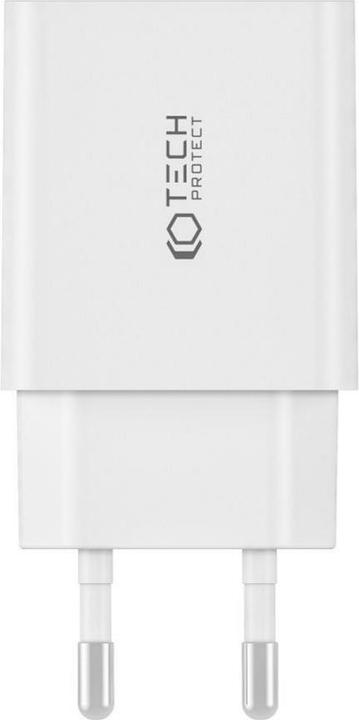 Actual product image Tech-Protect C35W 2x USB-C PD 35W network charger with USB-C / USB-C cable - white (35 W)