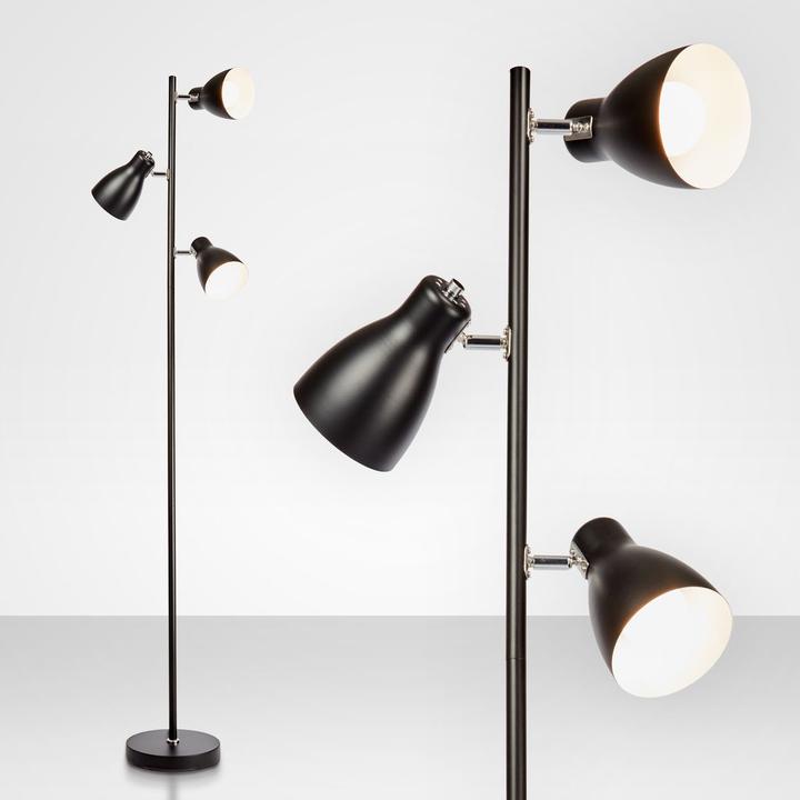 Immagine prodotto B.K.Licht Lampada da terra, nera, 3xE27 escl. (E27)
