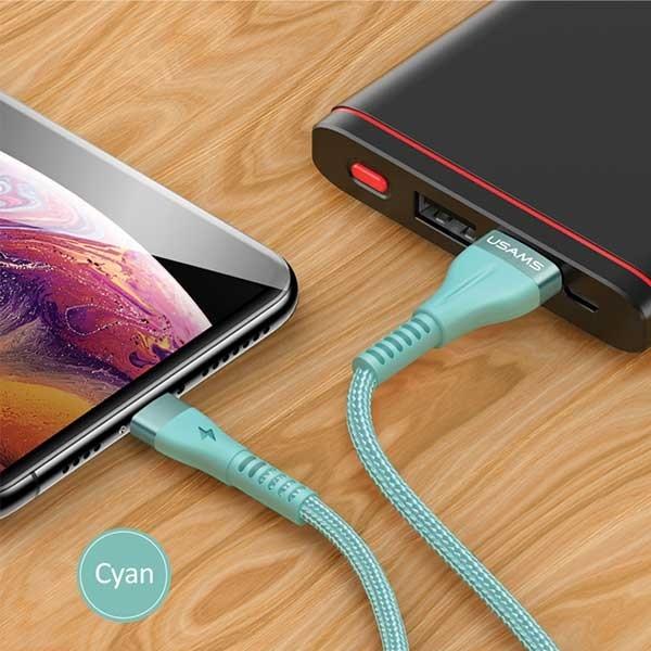 Image du produit Usams Câble USB-A vers Lightning 1.2m bleu (63781-uniw) (1.20 m, USB 3.0)