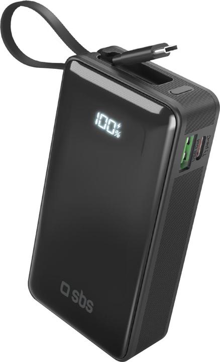 Actual product image SBS Power Bank 10,000 mAh with built-in USB-C cable (10000 mAh, 20 W, 37 Wh)