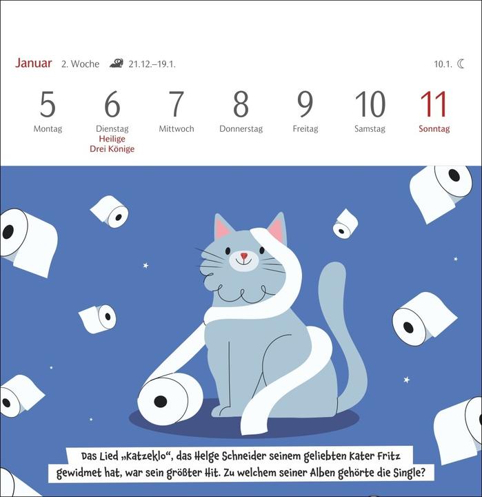 Produktbild Harenberg Unnützes-Wissen-Quiz Katzen Premium-Postkartenkalender - Kalender mit 53 Rätselkarten (Deutsch)