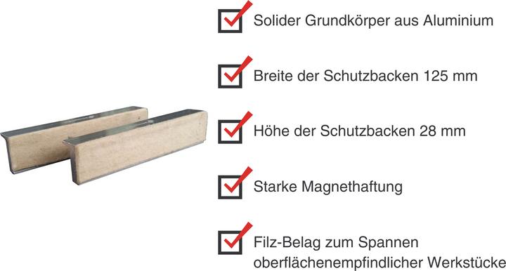 Produktbild Paulimot Schraubstock-Schutzbacken 125 mm, Typ T (Filz)