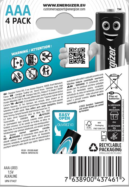 Produktbild Energizer Max Plus (4 Stk., AAA, 1300 mAh)