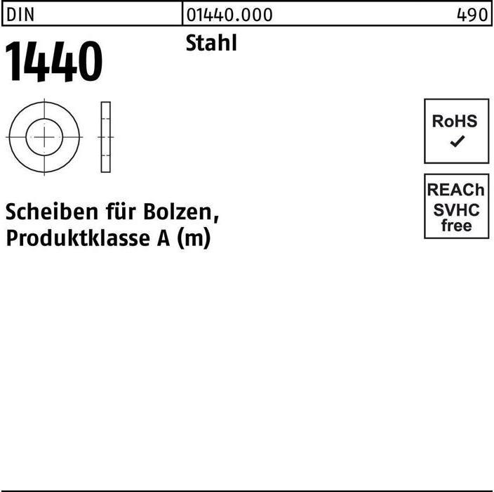 Immagine prodotto Reyher Rondella DIN 1440 f.Bullone 13 x 25 x 3 Acciaio