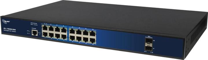 Produktbild Allnet switch full managed 16 port gigabit / 16x lan / 2x sfp / lüfterlos / 19 zoll / zollall-sg861 (16 Ports)