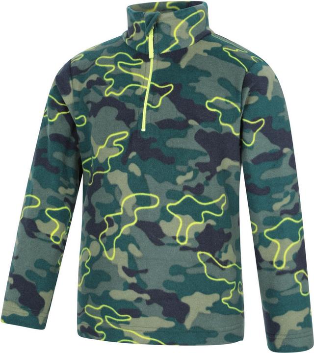 Actual product image Mountain Warehouse Childrens/Kids Pursuit Camouflage Half Zip Fleece Top (128)