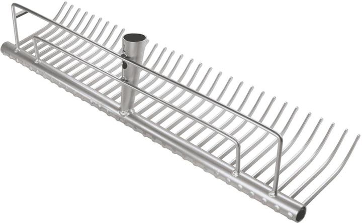 Actual product image Idealspaten Lawn rake 2 parallel struts silver powder coated without handle