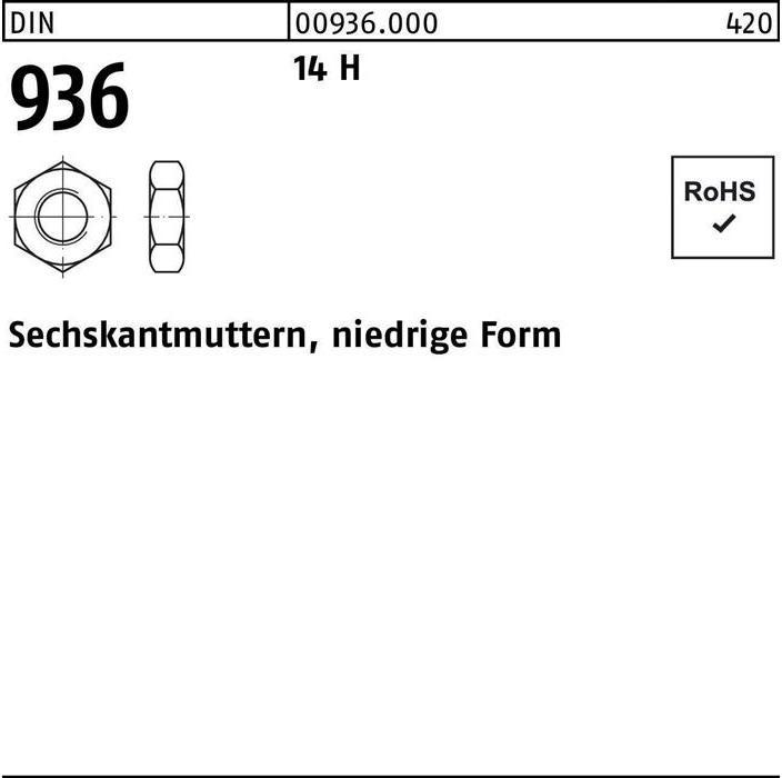Image du produit Écrou hexagonal DIN 936 M 33 14 H (M33)