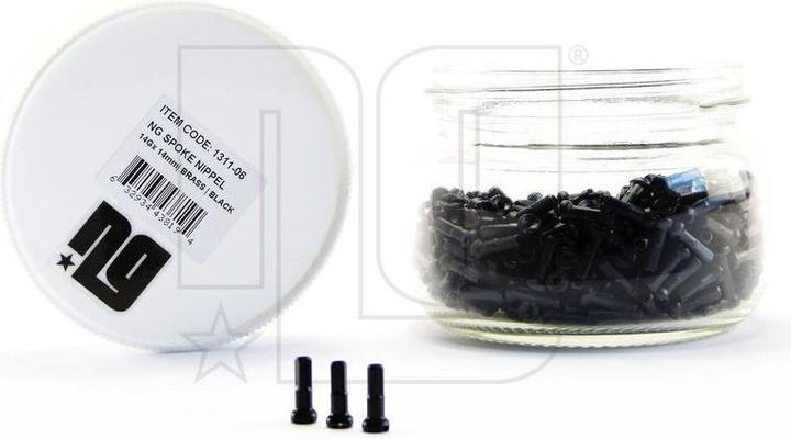 Image du produit NG Sports Ecrou de rayon en laiton, 14Gx14mm, emballage atelier (VE/500 pcs.), black