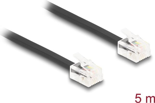 Produktbild Delock Telefonkabel RJ11 Stecker zu RJ11 Stecker schwarz 5 m