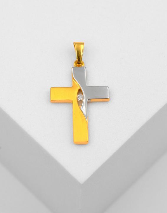 Image du produit Muau Croix (750, Or jaune 18 carats, Or blanc)