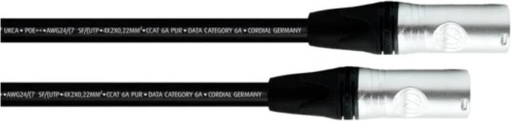 Produktbild Cordial 15623 RJ45 Netzwerkkabel, Patchkabel CAT 6a SF/UTP 10.00 m Schwarz PUR-M (SF/UTP, CAT6a, 10 m)