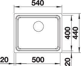 Produktbild Blanco Etagon 500-U (Unterbauspüle, 44 cm, 54 cm)