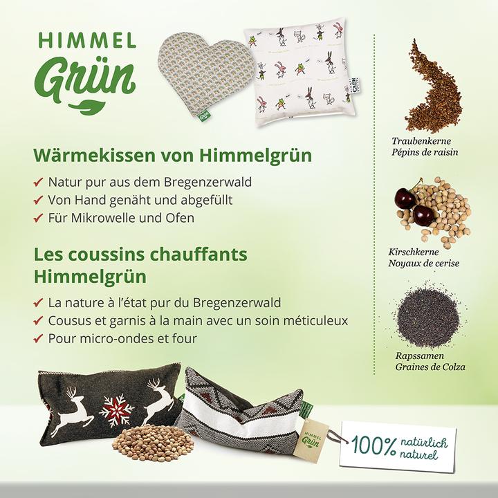 Actual product image Himmelgrün Grape seed pillow harmony heart (30 x 26 cm)