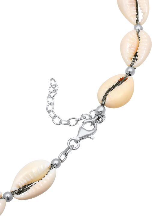 Actual product image Elli Necklace Genuine Kauri Shells Beach 925 Sterling Silver (925 Sterling silver gold-plated, Nylon, Seashell, No stone, 36 cm)