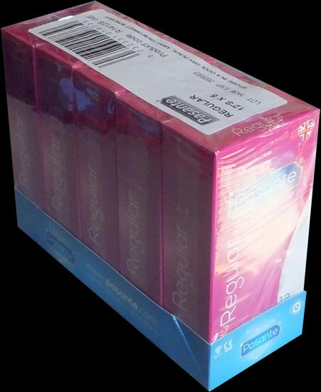 Actual product image Pasante Regular" (value pack!) 5x12 anatomical condoms with extra large head part (60 pcs.)