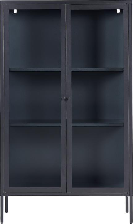Produktbild Beliani Glasvitrine Metall schwarz 150 cm NASH (90 x 150 cm)