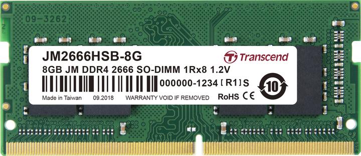 Produktbild Transcend JM2666HSB-8G (1 x 8GB, 2666 MHz, DDR4-RAM, DIMM)