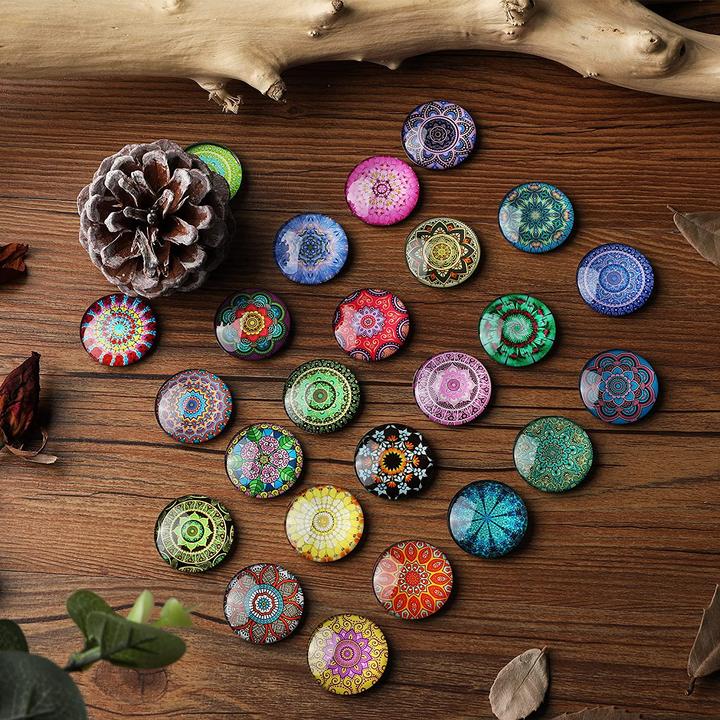 Actual product image I Am Creative 3D Glas Magnete, 20er Set, Ø3cm, Mandala (20 x)