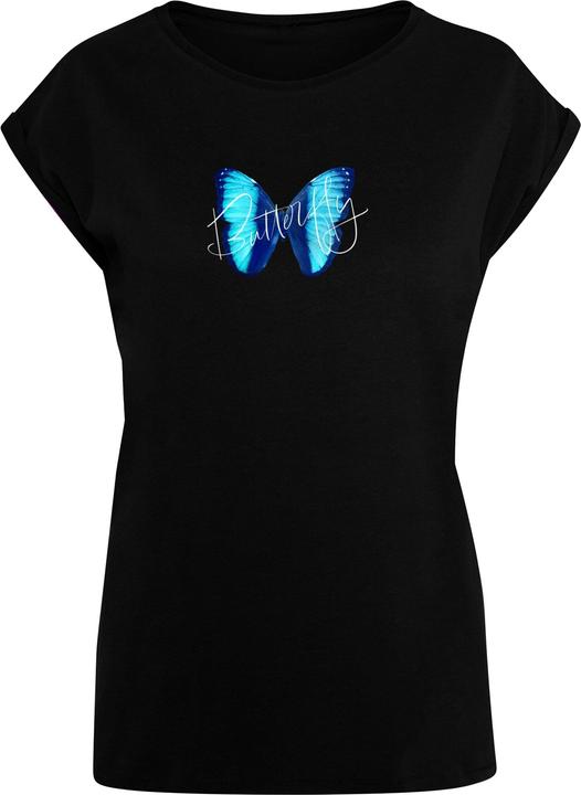 Actual product image Merchcode Ladies Butterfly Blue Extended Shoulder Tee - 111649 (3XL)