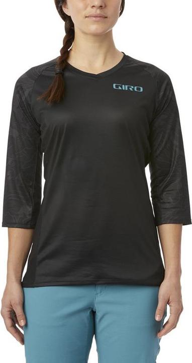 Giro Roust Jersey für Damen mit 3/4-Ärmeln, schwarz geblümt