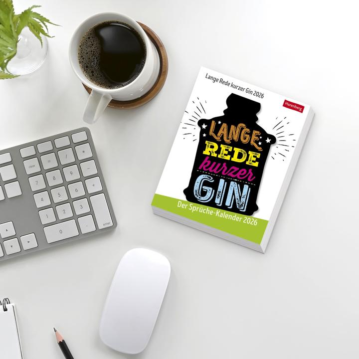 Actual product image Harenberg Lange Rede kurzer Gin Tagesabreisskalender 2026 - Der Sprüche-Kalender (11 x 14 cm, German)