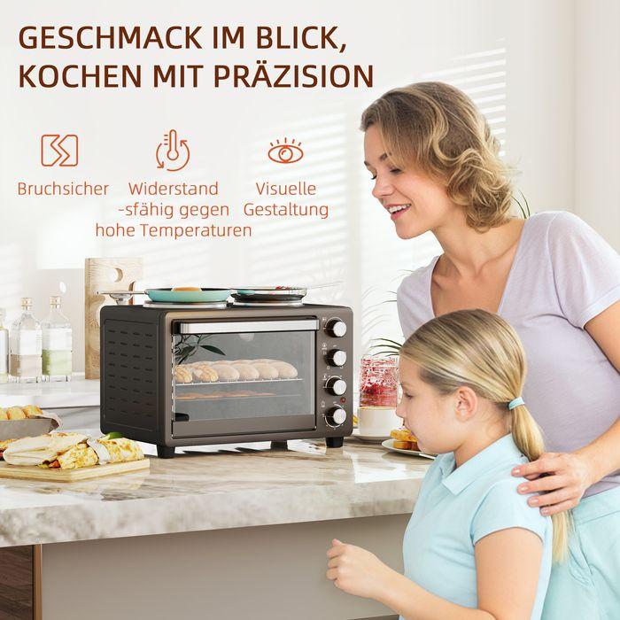 Produktbild Swisshandel24 Minibackofen 28 L 2600W Mini Backofen 100-230℃ 60 Min. Timer Schwarz