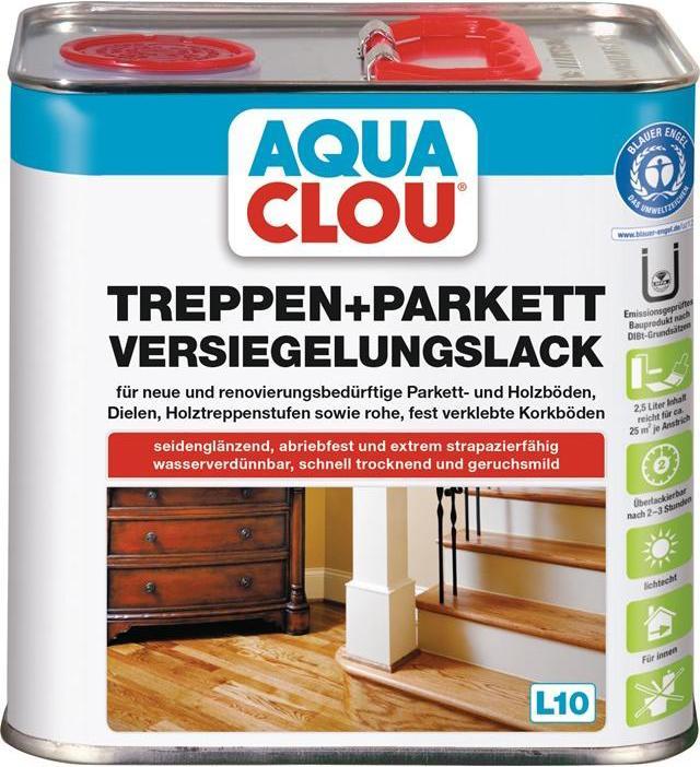 Produktbild Clou Treppen-/Parkettversiegelungslack L10 farblos seidenglanz 2,5 l (farblos seidenglanz, 2.50 l)