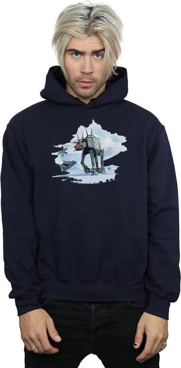 Actual product image Star Wars Mens Christmas AT-AT Reindeer Hoodie (L)