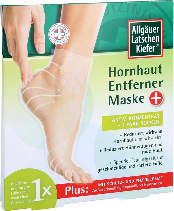 Produktbild Allgäuer Latschenkiefer Hornhaut Entferner Maske Plus Aktiv-Konzentrat + 1 Paar Socken, 1 St. Kombip (Hornhautentferner)