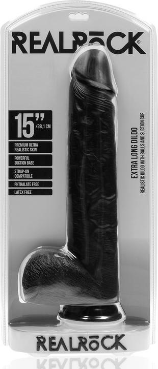 Actual product image RealRock Extra Large Straight with Balls 15 / 38 cm - Black