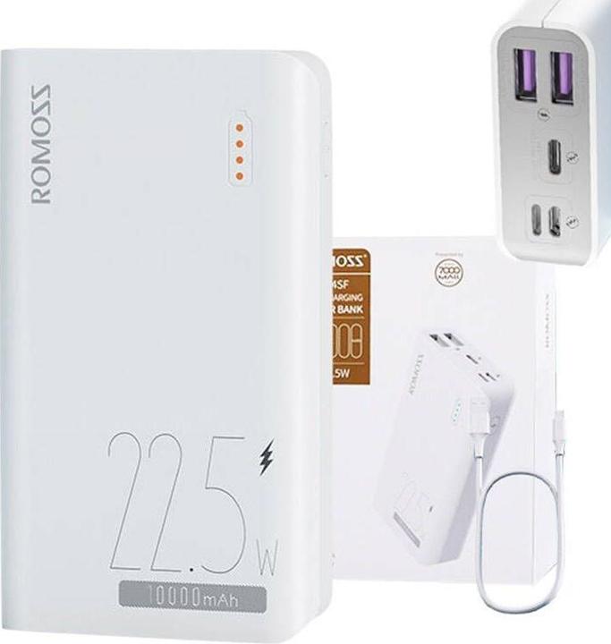 Immagine prodotto Romoss Powerbank SENSE4SF 10000mAh, 22.5W (bianco) (10000 mAh, 22.50 W, 22.50 Wh)