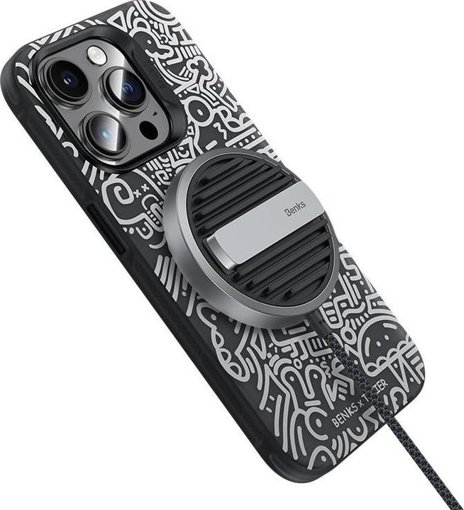 Immagine prodotto Benks Custodia collaborativa per iPhone 15 Pro - Nero Bianco Coniglio (Apple iPhone 15 Pro)