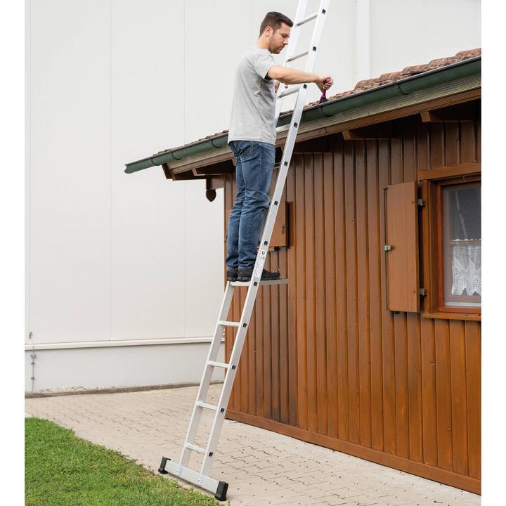 Produktbild Günzburger Sprossen-Anlegeleiter 350 mm breit mit Standard-Traverse 16 Sprossen (Anlegeleiter, 470 cm)