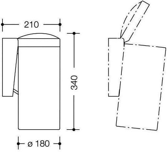 Actual product image Hewi Litter bin SERIES 477 capacity approx. 6 l pure white (6 l)