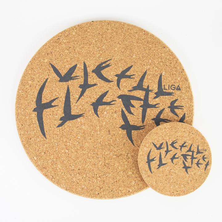 Actual product image Liga Glass coaster CORK SWALLOWS (100 x, Glass coaster)