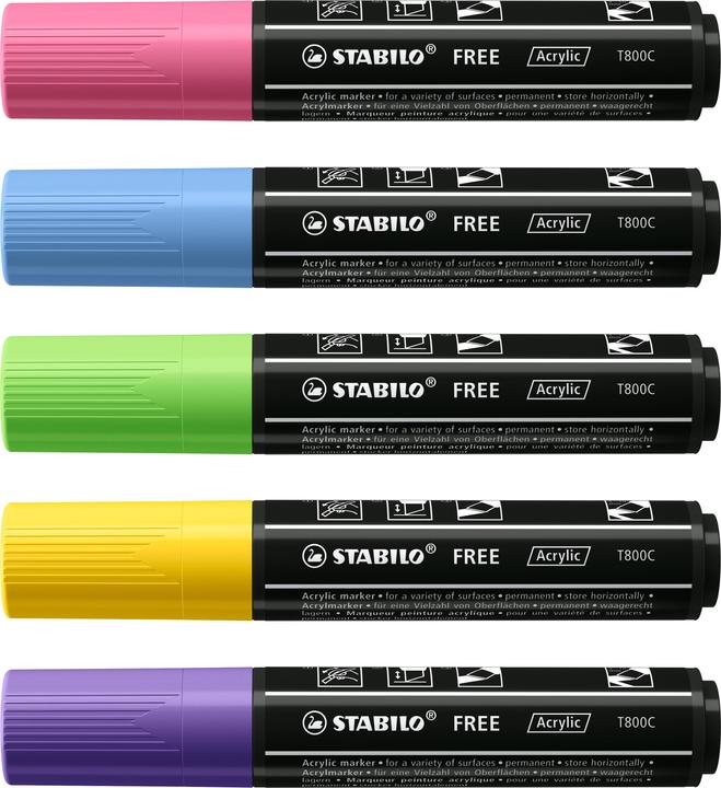 Produktbild STABILO Seasi 5-Etui (Hellgrün, Lila, Rose, Gelb, Hellblau, 10 mm, 5 x)