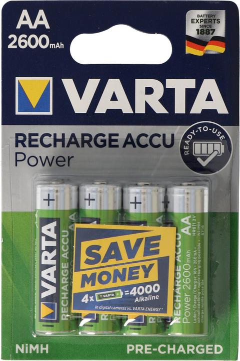 Produktbild Varta Akku Ready2Use Mignon AA, 4er Pack inklusive AccuCell Akkubox (4 Stk., AA, 2600 mAh)