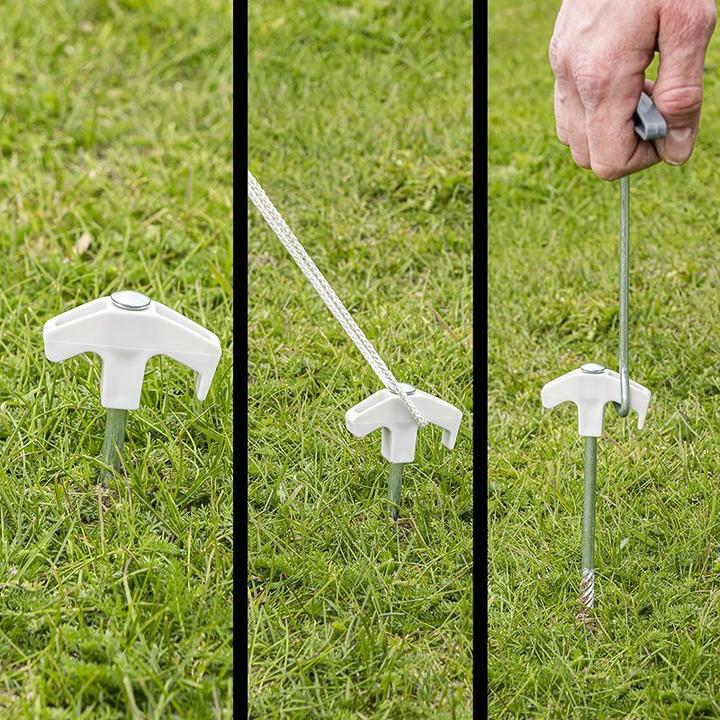 Image du produit ProPlus Piquet de tente 20 cm Metal Heavy Duty avec crochet en plastique - Set de 20 pièces dans un coffret