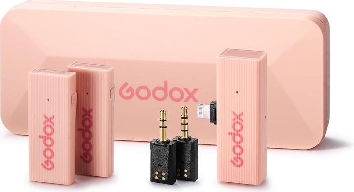 Image du produit Godox MoveLink Mini Lightning Kit 2 2,4 GHz 1 récepteur et 2 émetteurs roses (Nouveauté)