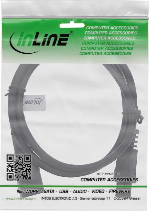 Actual product image InLine Mains cable, C14 female to C5 male, black, 2m (2 m)