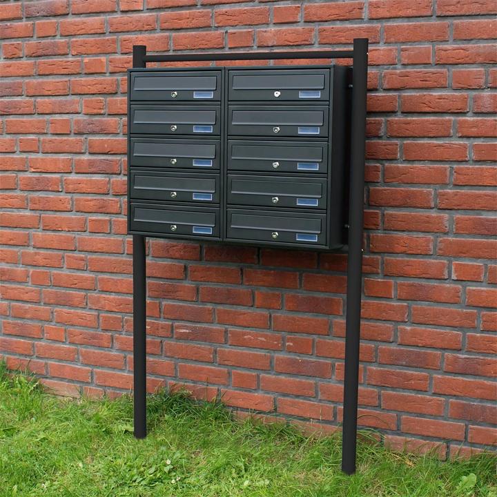 Immagine prodotto Wiltec 10 cassette per le lettere sistema nero 2x5 scomparti cassetta per le lettere