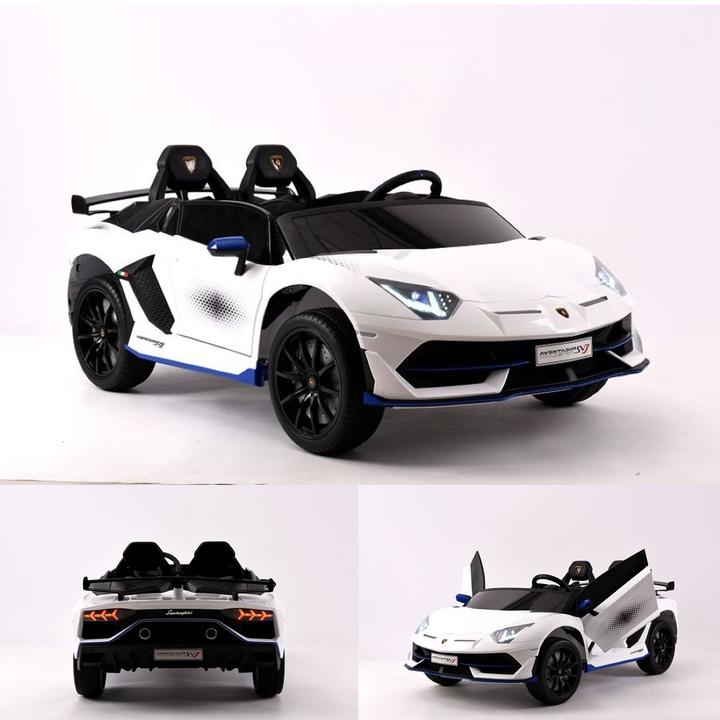 Actual product image Es-toys Electric children's car "Lamborghini Aventador SVJ Xago 2 seater" - licensed -MP3, leather seat (12 V)