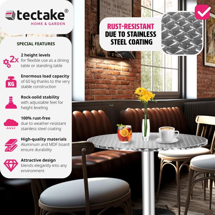 Produktbild tectake Bistrotisch (Ø 60 x 110 cm)