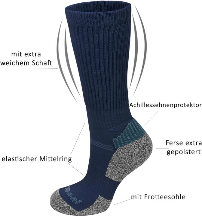Produktbild Normani 2 Paar Sport- und Trekkingsocken ohne einschneidenden Bund (2er Pack, 47 - 50)